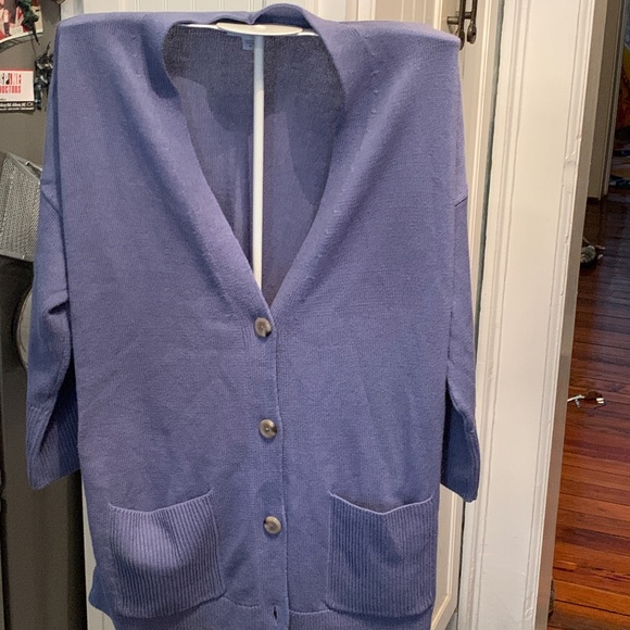 J jill  soft pocketed cardi. Fantastic combination of materials. - Picture 1 of 8